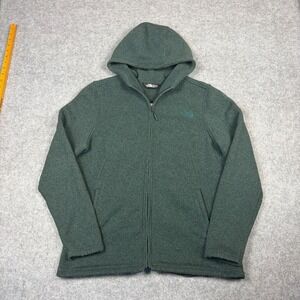 The North Face Womens XL Green Full Zip Sweater Fleece Hoodie Jacket